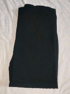 Black Textured Pants