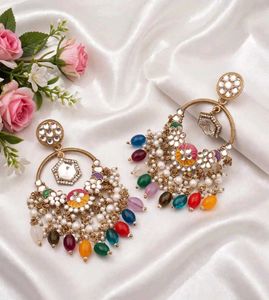 Boho Multicolor Beaded Hoop Earrings