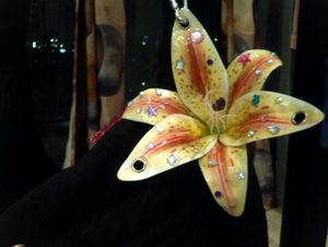 Handmade Whimsical Bedazzled Lily keychain