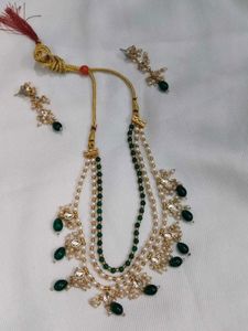 Elegant Layered Necklace & Earring Set