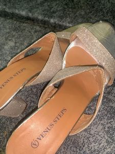 Sparkly Gold Flat Sandals