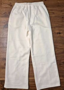 Cream Wide-Leg Lounge Pants