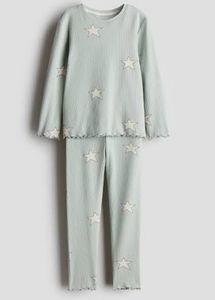 H&M Star Print ribbed Pajama Set New piece