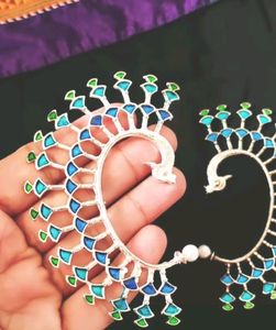 Peacock Earcuffs