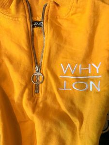 🌞 Yellow Half Zip Pullover Top