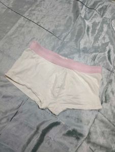 Ck White Boxer Briefs with Pink Band