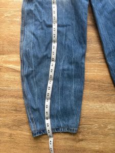 balloon carpenter blue jeans with adjustable belt