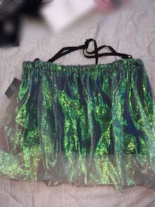 Sparkly Emerald Green Ruched Top