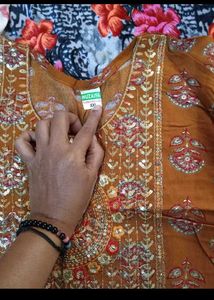 Printed Kurta with Embroidered Yoke