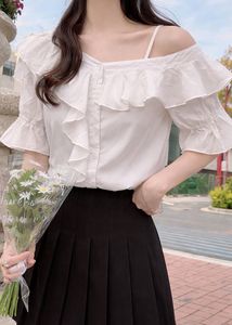new with tag Chic Off-Shoulder Ruffle Blouse