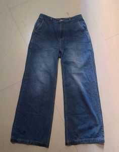 light fade blue wide leg jeans