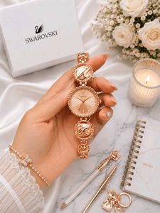 Swarovski Rose Gold Swan Watch