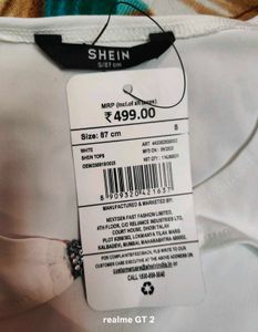Shein Medium Length Short Sleeve Front Cut-Out Top