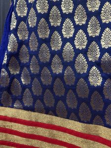 Blue & Gold Brocade Saree