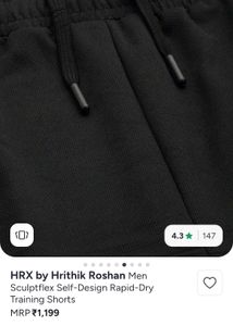 HRX Men's Black Athletic Shorts