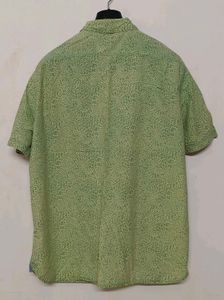 LLBean Men's Green Print Short Sleeve Shirt