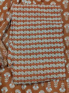 Elegant Orange Printed Kurta set new without tag