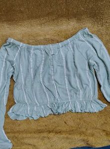 Off-Shoulder Striped Ruffle Top