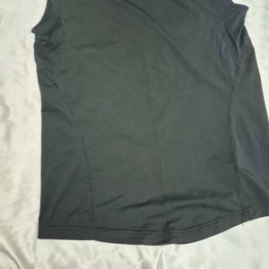 Black Sleeveless Athletic T-Shirt gym workout