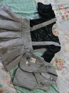 Houndstooth Blazer & Skirt Set