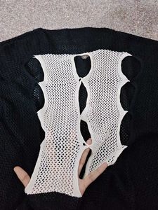 Black Knit Sweater with "8" Detail