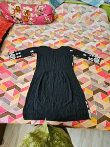 Black Kurta with White Embroidery