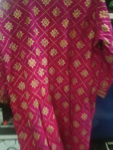Beautiful Pink Kurti with Gold Print