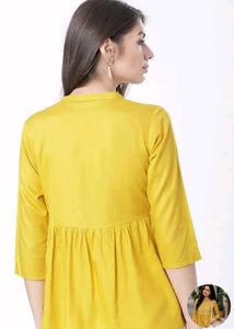 Yellow Embroidered Kurta
