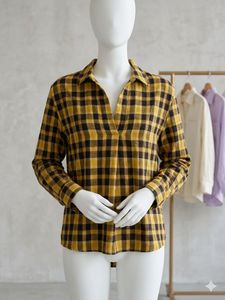 Yellow Plaid Collared Shirt