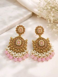 Designer Ad Crysta Jhumka Earrings with Pearls &amp; B