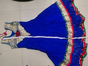 Blue Embellished Anarkali Dress - XS