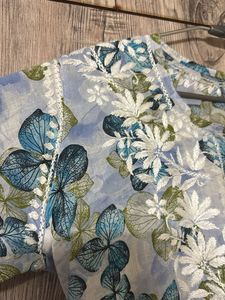 Embroidered Blue Floral Kurta