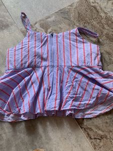 Cute Striped Peplum Top