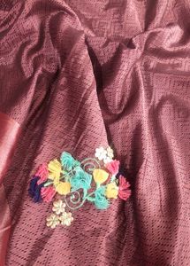 Embroidered Silk Blend Saree