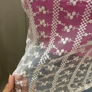 Bershka Embroidery Net Top