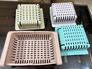 Multipurpose 4pcs plastic sliding fridge storage b