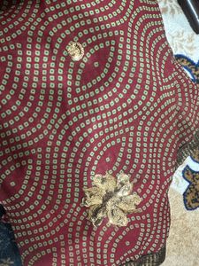 Elegant Maroon &amp; Gold Embellished Saree