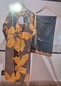 Bold Floral Print Kurta Set