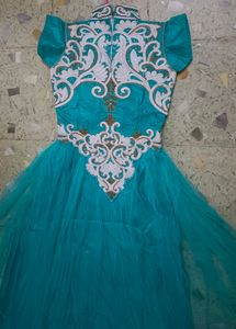 2 peace gown &amp; dupatta sky blue colour