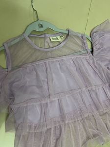 Lavender Ruffled Cold-Shoulder Top