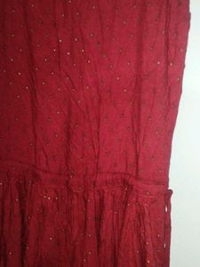 Burgundy Sleeveless Midi Dress