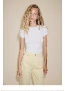 Pale Yellow Mom Fit High Waist Jeans