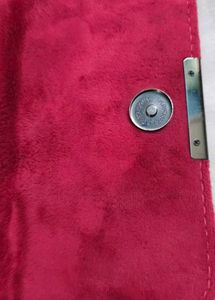 Fuchsia-Pink Quilted Velvet Crossbody Bag