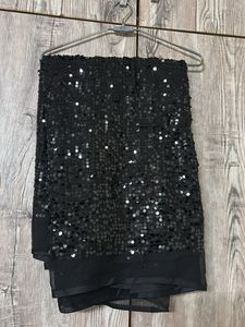 Sparkling Black Sequin Saree