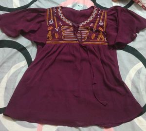 Boho Embroidered Flared Sleeve top