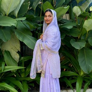 lavender sharara suit Xl size