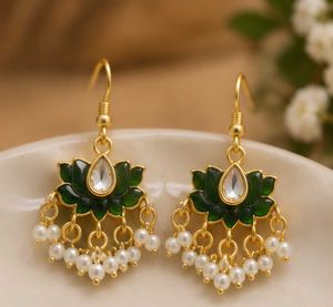 Elegant Green Lotus Mangalsutra Set