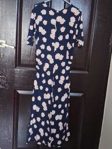 Navy Floral Midi Dress