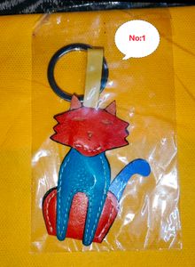 Imported Pure Leather CAT/MEOW/KITTEN Keychain