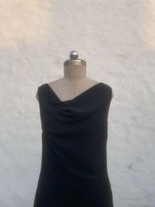 Elegant Black Cowl Neck Dress